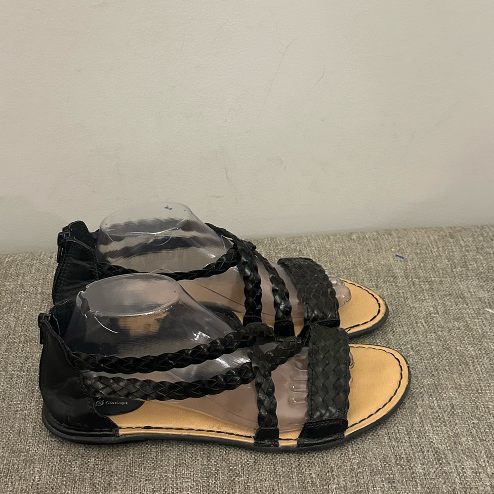 Born Concept Black Strappy Sandals Size 9